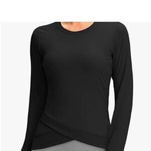 Santiny Black Long Sleeve Top